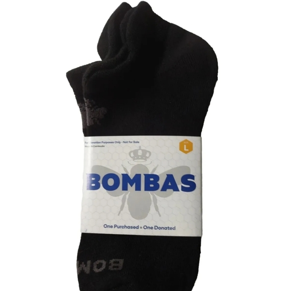 Bombas Unisex Ankle Socks Lot Of 3 Black Size L (Men 9.5-13, Wo 11-13) - Picture 2 of 2